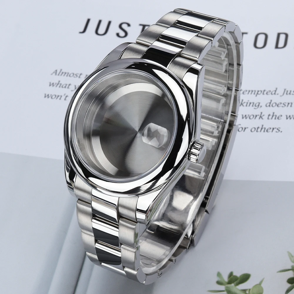 

36mm/39mm NH35 Round Edge Watch Case Bracelet Top Sapphire Waterproof For Seiko NH35 NH34 NH36/38 Miyota 8215 Oyster Watch Parts
