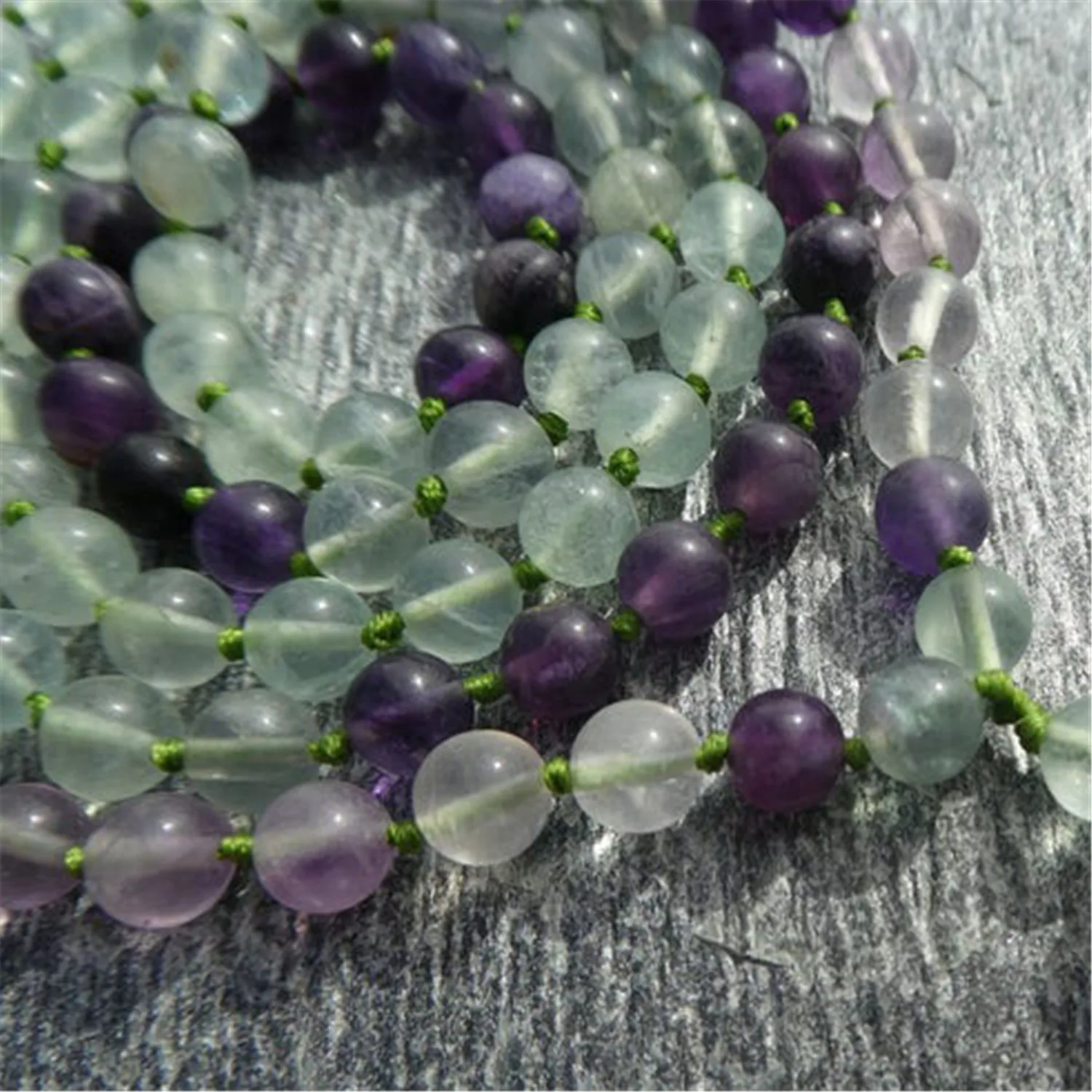 6mm Natural Rainbow Fluorite 108 Beads Tassel Knot Necklace Sacred wear Unisex Crystal Lariat Tranquility Mala Yoga