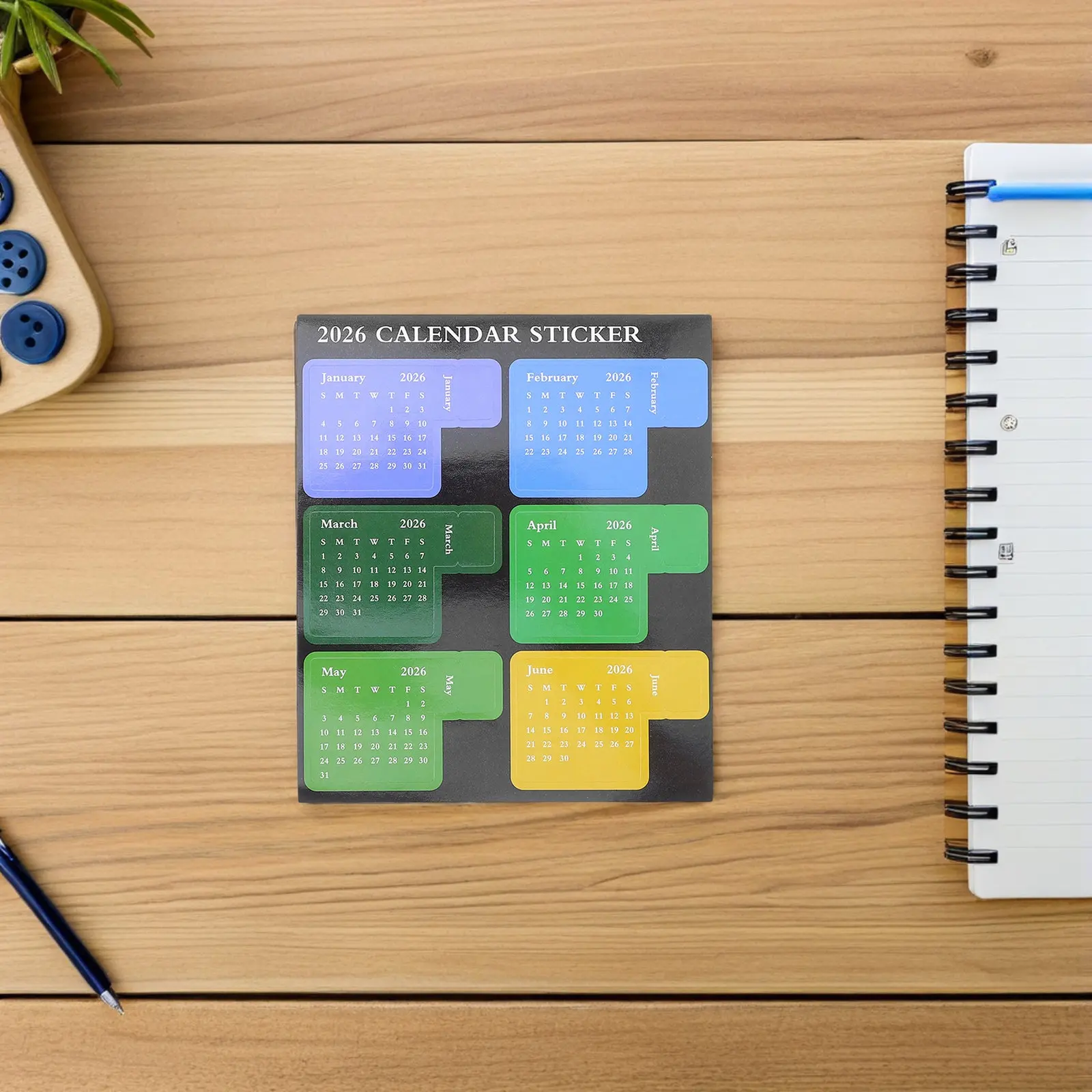 Strong Hold Calendar Label Stickers, 5 Sets Monthly Index Tabs for Planners, Notebooks, Journals, Diaries