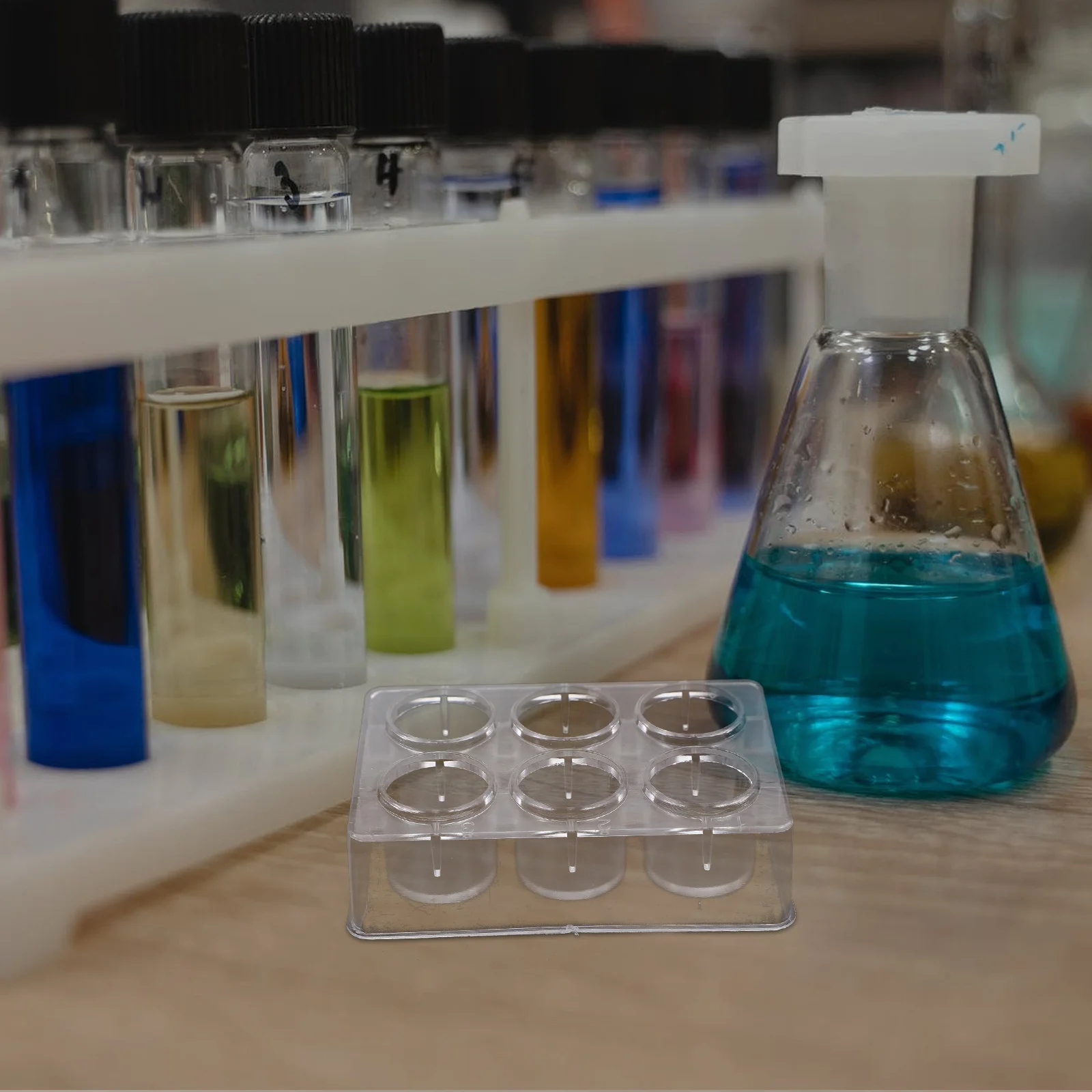 

8Pcs Reaction Plates Plastic 6 Hole Well Boards Chemistry Experiment Instrument Porous Design Durable