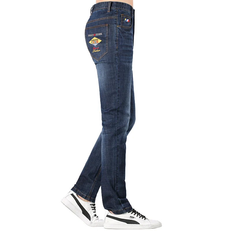 2023 New Summer Men's Jeans Thin Bruce&Shark Stretch Cotton Straight Leg Casual Fashion Denim Loose Style Cowboys Big Size 40