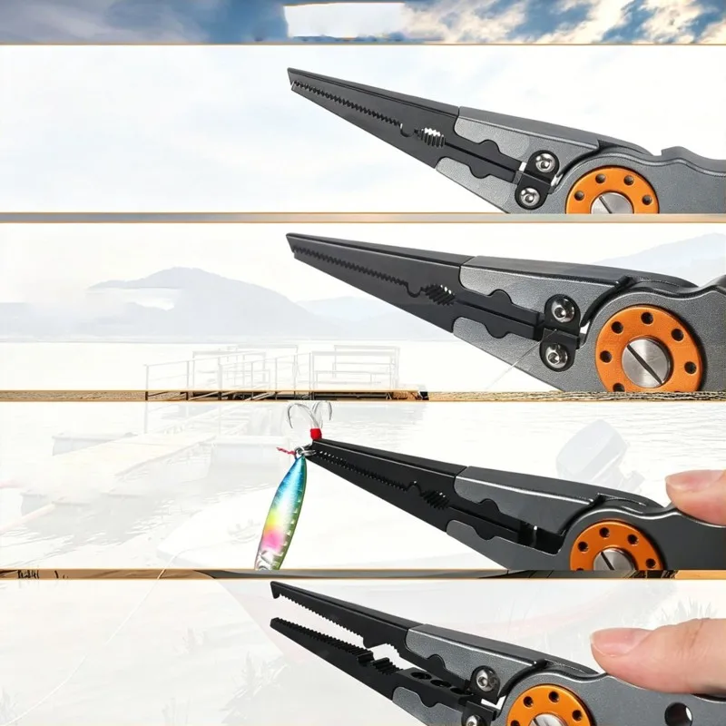 

Multi-Function Fishing Pliers In Aluminum Alloy Includes Scissors, Hook Remover,And Knot Tying Tool-[LUCK 9]