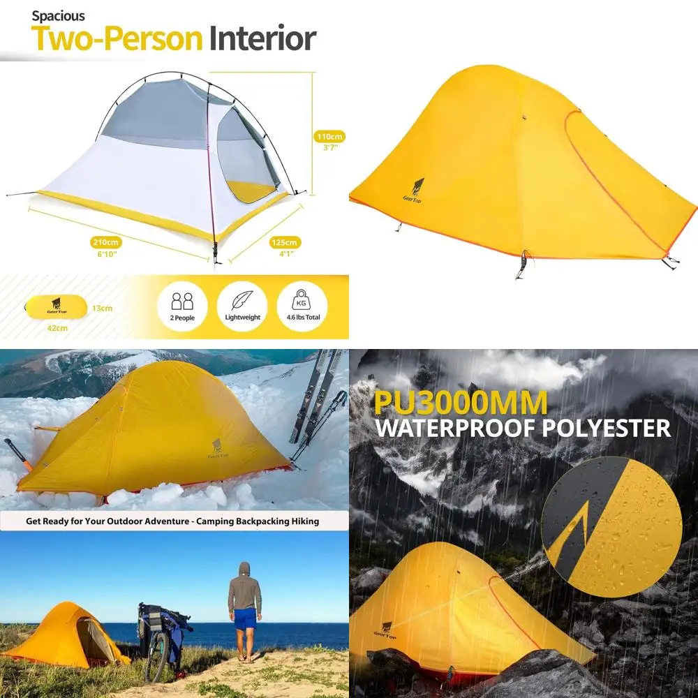 

Легкая водонепроницаемая одноместная палатка для кемпинга, идеальна для походов и приключений