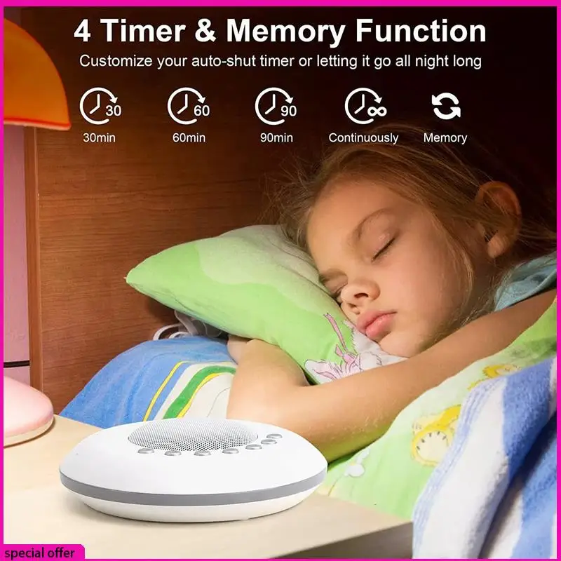 A65Z Baby White Noise Machine With Light Built-In 28 Soothing Sound USB White Noise Sleep Sound Machine For Baby Adult Easy Inst