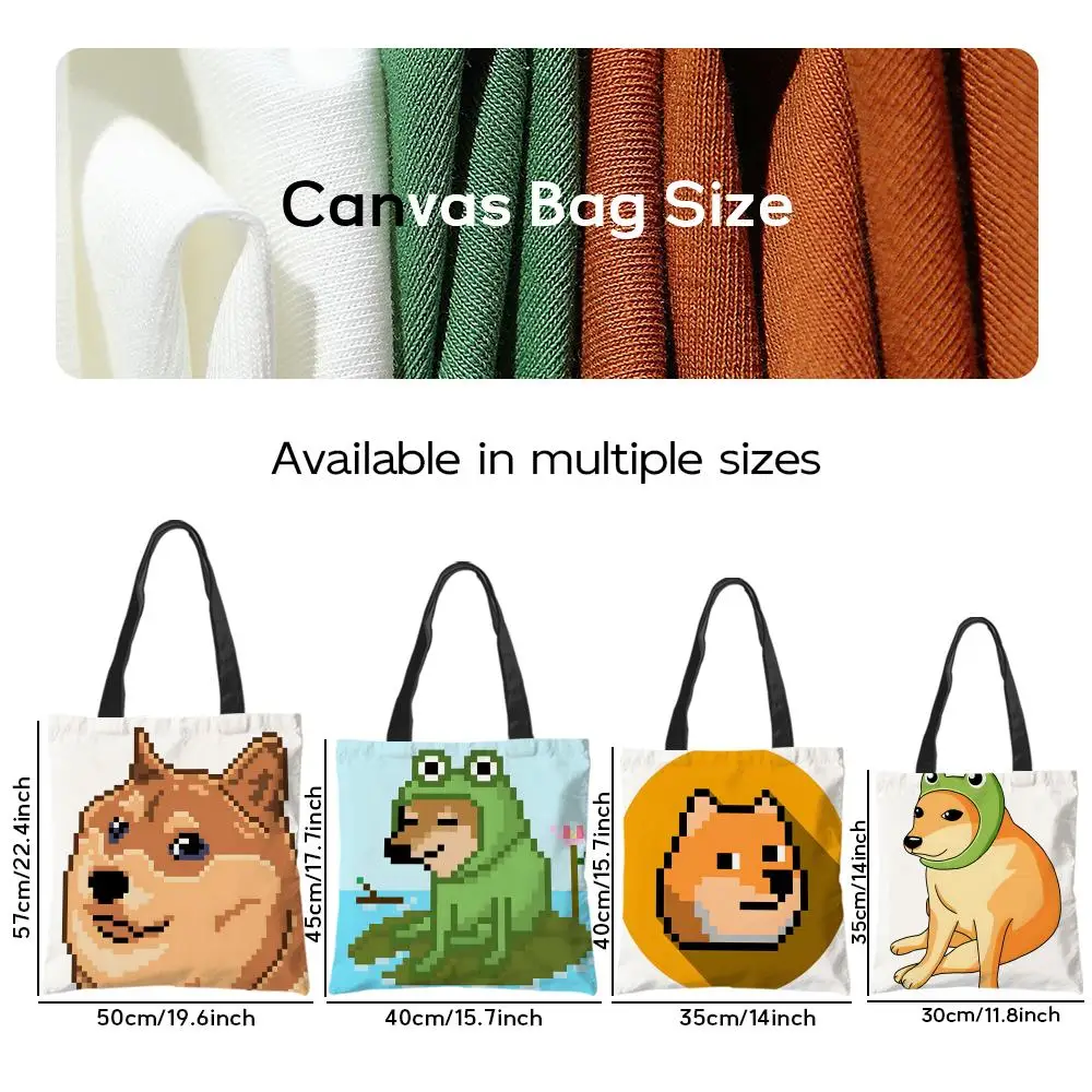 Storage Bags Casual Portable Shoulder Bag Lightweight Shopping Bag Reusable Linen Bag Dog-themed memes Just Likely Fun