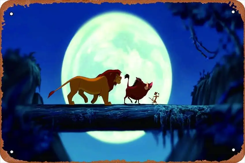 1P,The Lion King (1994) movie Poster Metal Tin metal sign retro wall decor for home Cafes Office Store Pubs Club Sign Gift 12 X