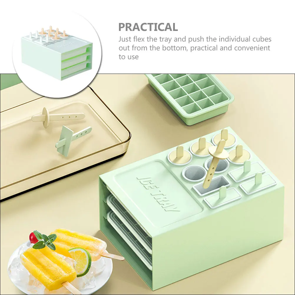 

1 set Cream Molds Reusable Cube Tray Lollipop Maker Kitchen Mold Diy Candy Tool Household Ice Cube Ice Cream Box Safe Material