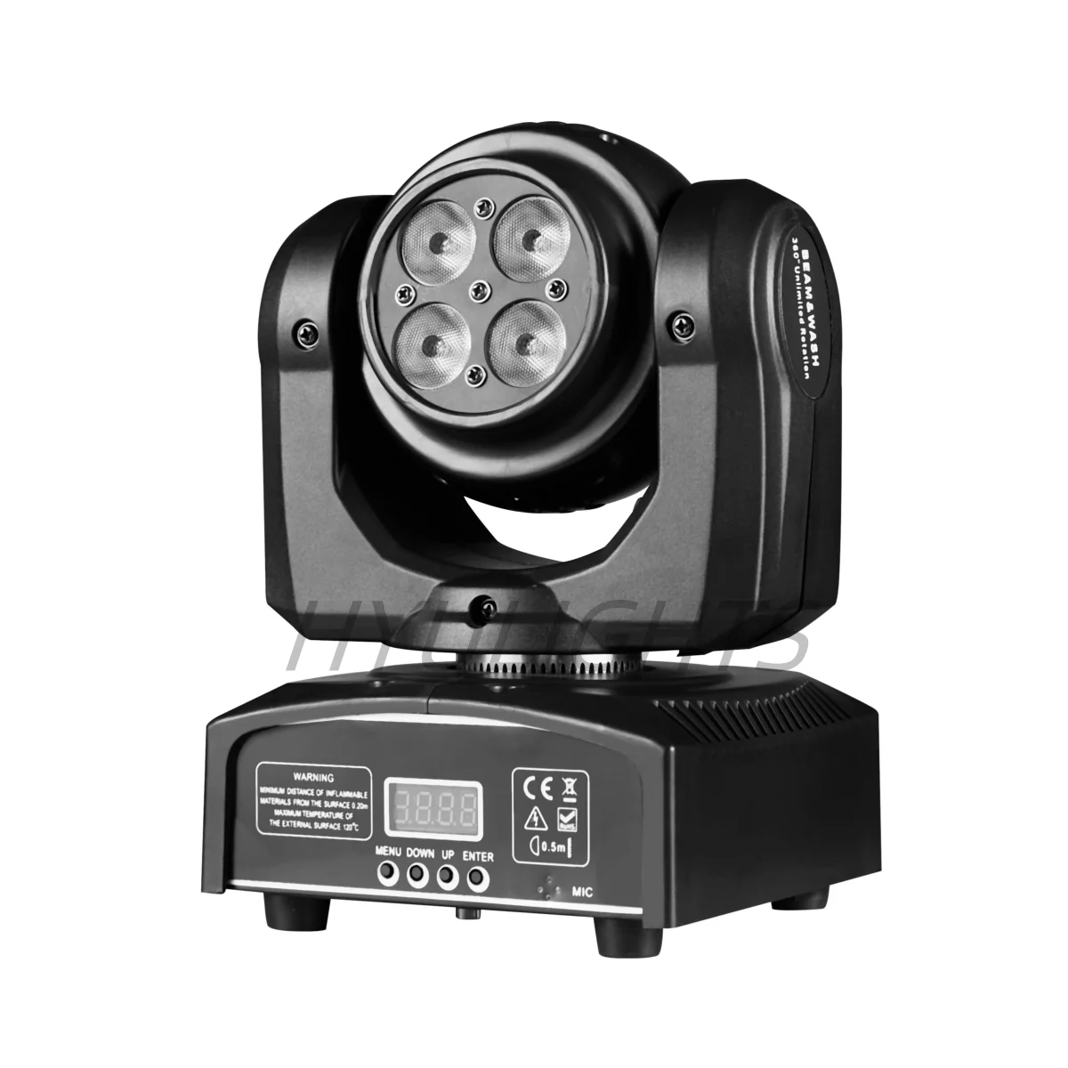 Imagem -02 - Dupla Face Wash e Beam Mini Led Moving Head 360 ° Rotatio Infinito 4in Wash Light com 15w Rgbw Disco dj Stage Iluminação