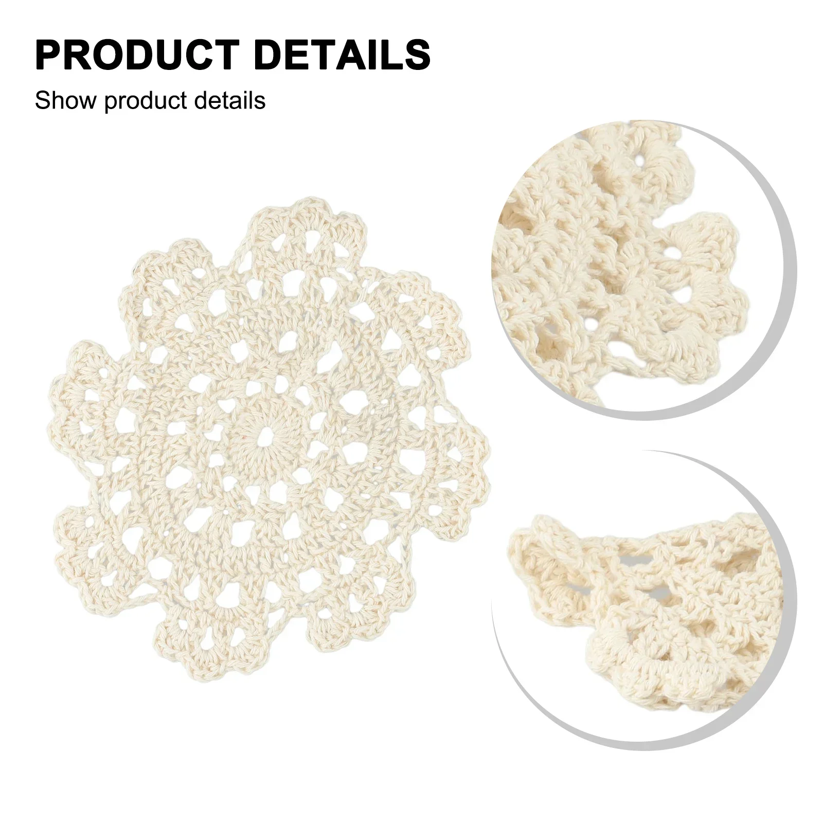 Luxury Handmade Crochet Flowers Cotton Lace Round Tablecloth Wedding Doily Mat Dining Coffee Table Cloth Placemat Coaster Decor