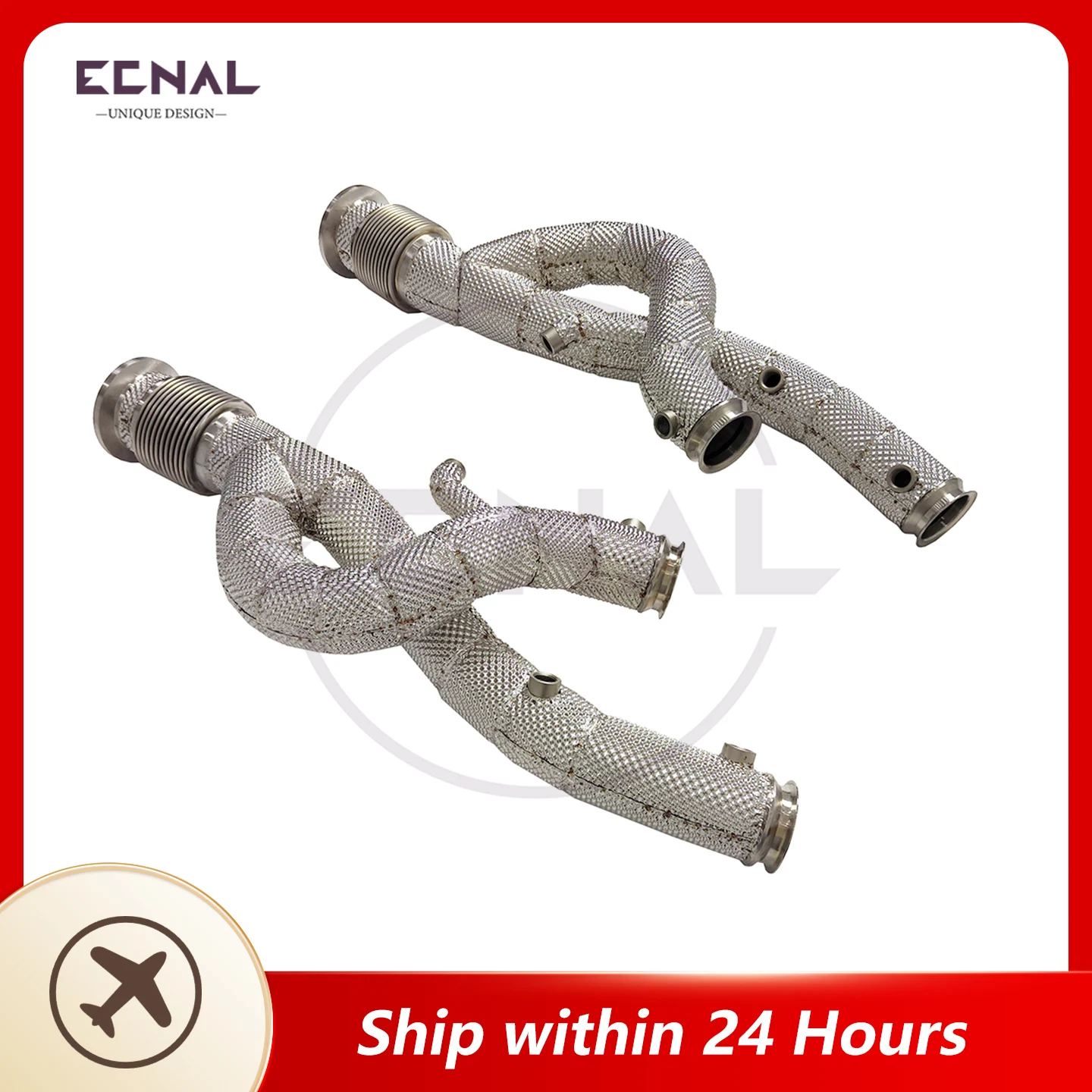 

Ecnal Exhaust Downpipe with Catalytic Converter High Quality SS304 Car Sport Exhaust Pipe System for Lamborghini Revuelto 2024+
