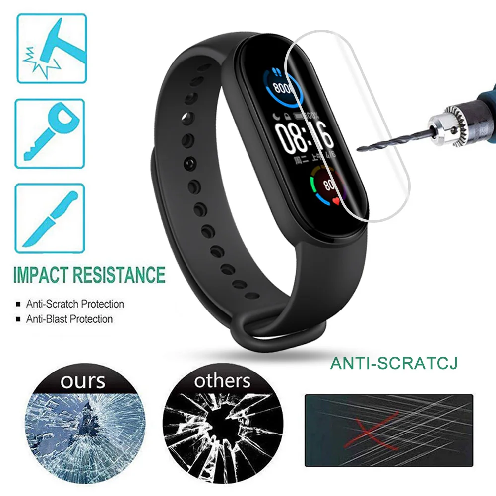 1 Packung Displayschutzfolie für Xiaomi Mi Band 7 Schutzfolien Mi Band 7 8 Film Hydrogel Cover Mi Band 7 6 Smart Band Zubehör