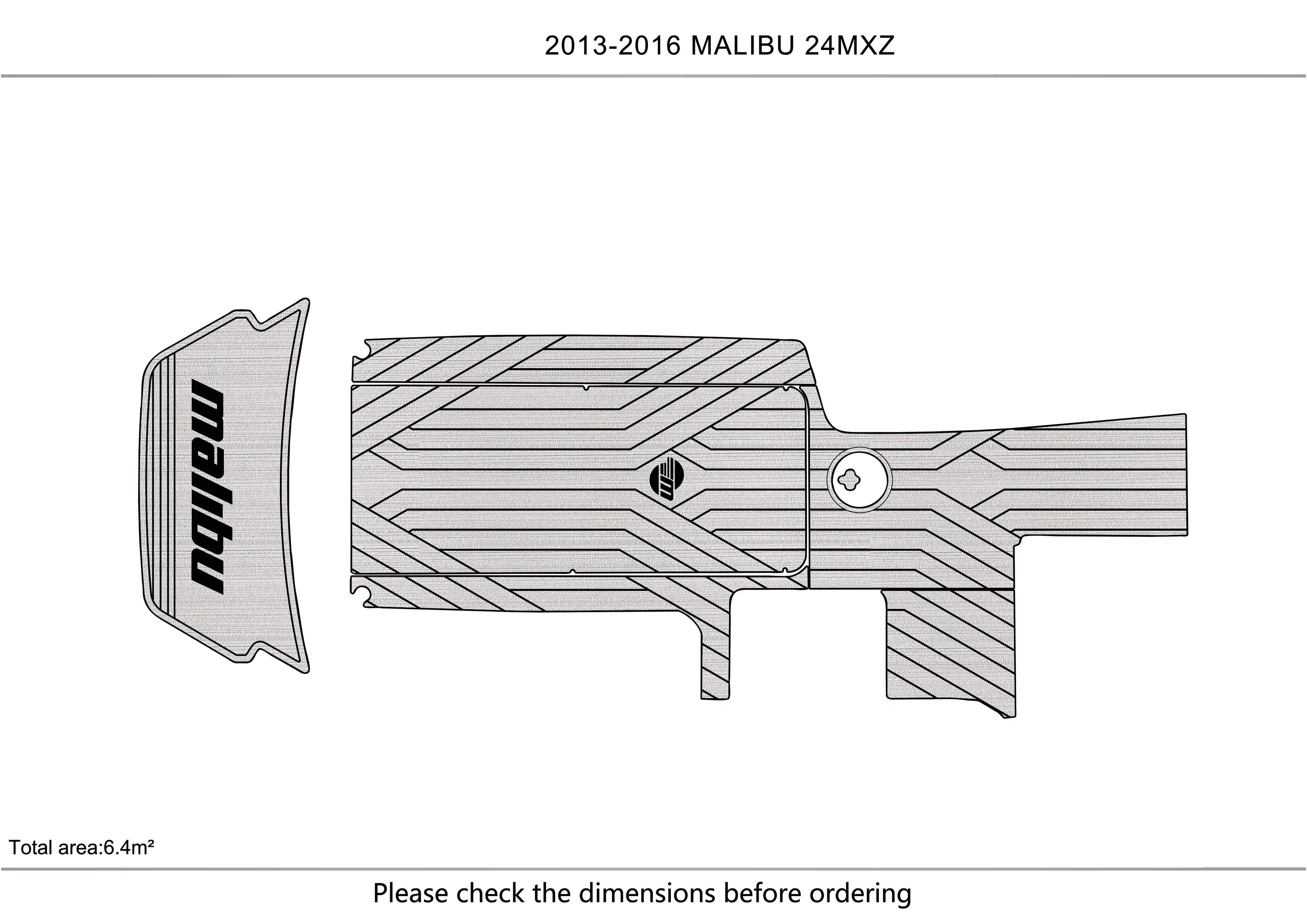 2013-2016  malibu 24MXZ  Cockpit swim platform 1/4