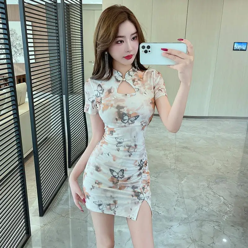 New Massage Sauna Sexy Slimming Cheongsam Technician Uniform Dress Foot Bath Spa Hairdressing Nail Art Work Clothes