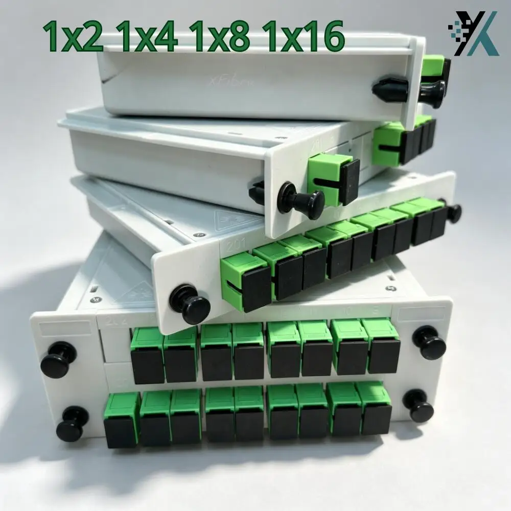 SC APC 1X2 1X4 1X8 1X16 Optional Cassette Type PLC Fiber Optical Splitter, Card Inserting PLC Splitter FTTH Optical Coupler