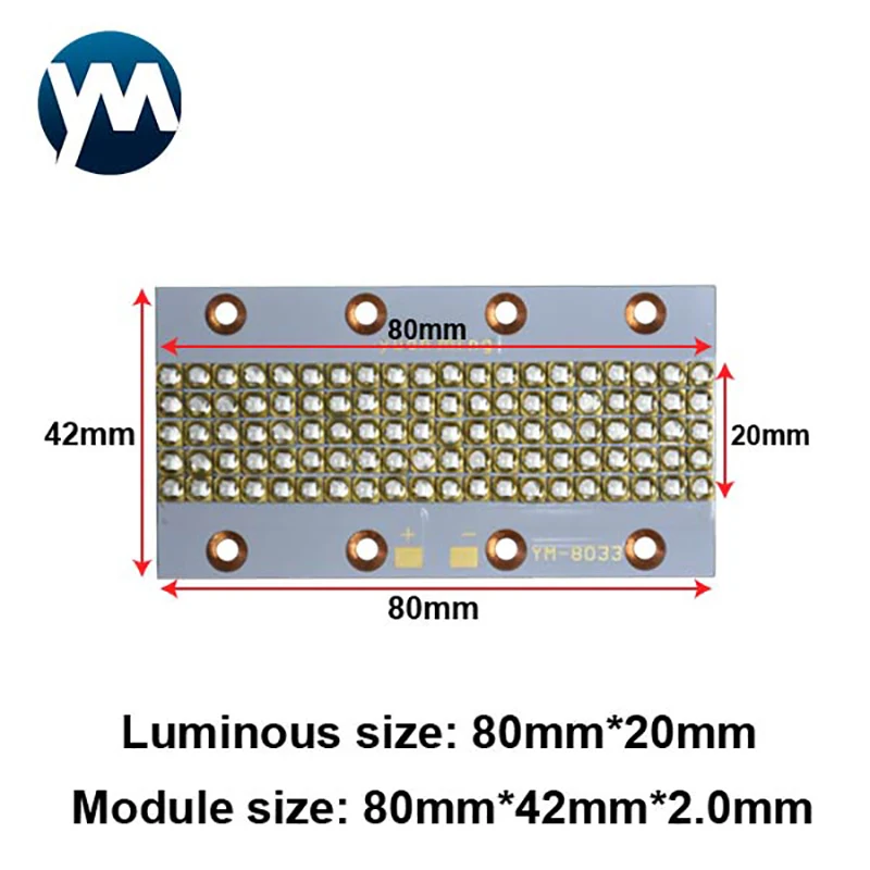 

300W UV Lamp 3W SMD 365nm 385nm 395nm 405nm High Power For Printing Ink Glue Curing