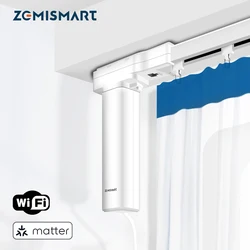 Zemismart Matter Over WiFi Inteligentna zmotoryzowana kurtyna z łączeniem Track Projekt bez paska Homekit SmartThings Google Home Control