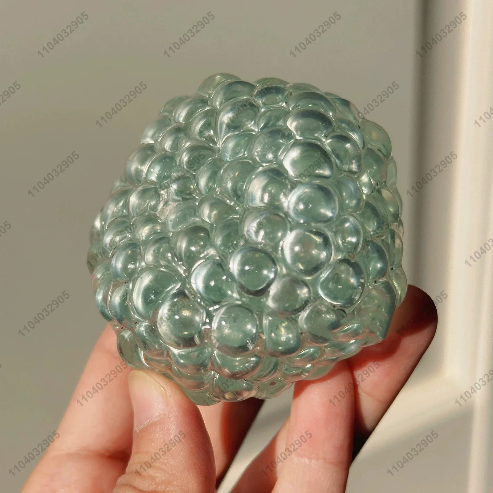 Balle Mochi Grinçante Soulignée sous Vide, Jouet de Détente à la Main, Pierre Verte