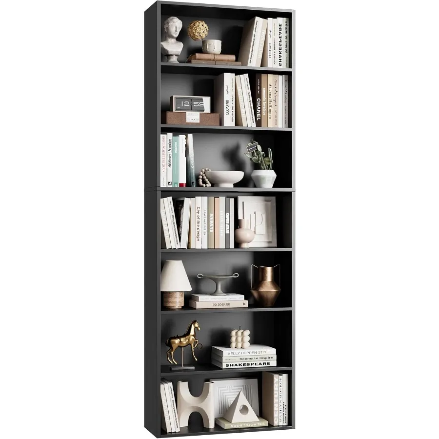 82 Tall Bookshelf 7Tier Open Shelves Bookcase Freestanding Display Storage Shelves Tall Bookcase Home Decor Furniture for Home