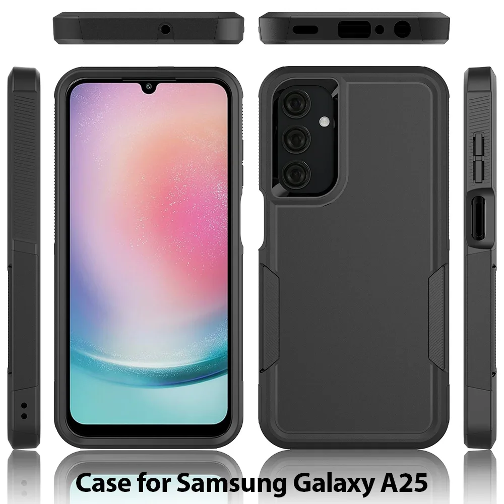 Hybrydowe, odporne na wstrząsy etui na telefon Samsung Galaxy A25 5G A35 A55 A15 A05S A14 A24 A34 A54 A04S Plastikowa tylna obudowa z TPU