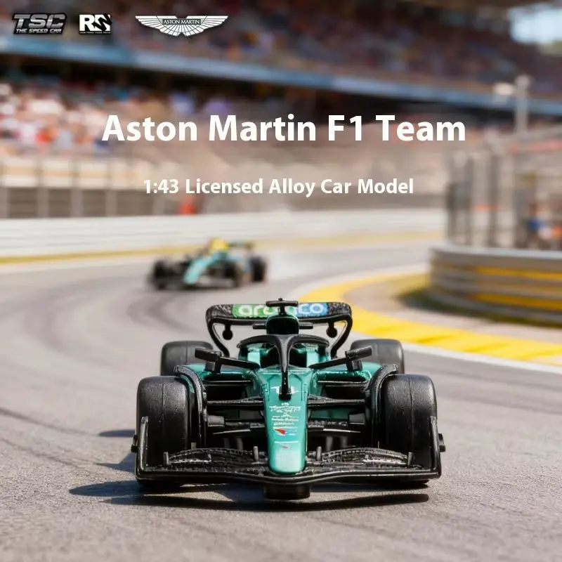 Model wyścigowy Aston Martin F1 Tsc Speed Card 1:43, symulacja, model samochodu ze stopu, kolekcja, ozdoba na biurko, zabawka
