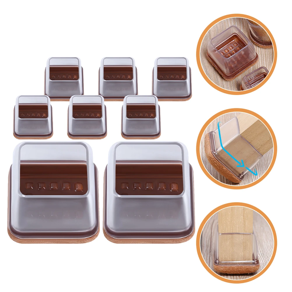 

8 Pcs Chair Pad Leg Covers Protector Protective Bottom of Legs Floor Protectors Protection Table Case