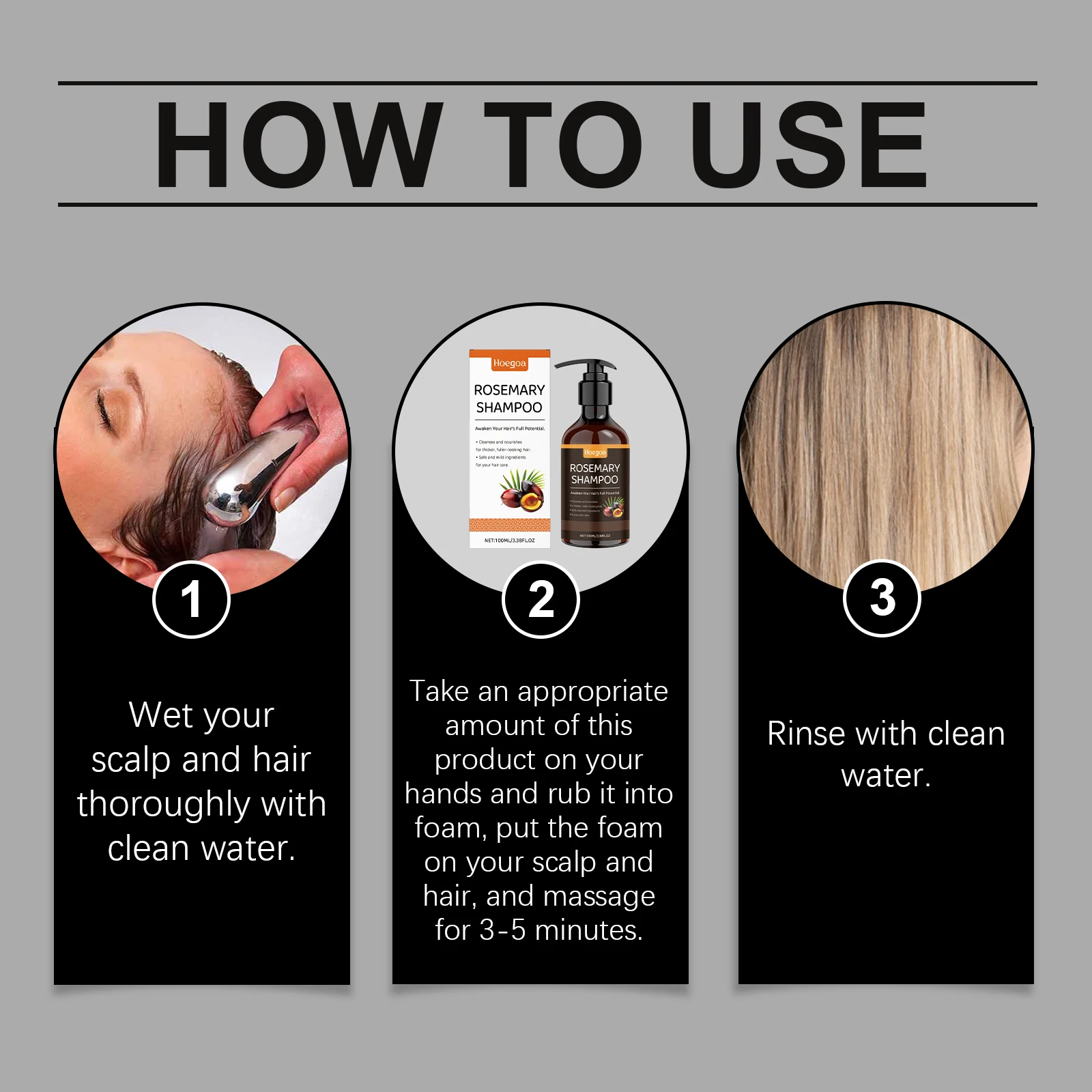 شامبو روزماري للتنظيف العميق وجذور شعر فروة الرأس وترطيب الشعر وتركيبة عضوية تعزز نمو الشعر والدورة الدموية