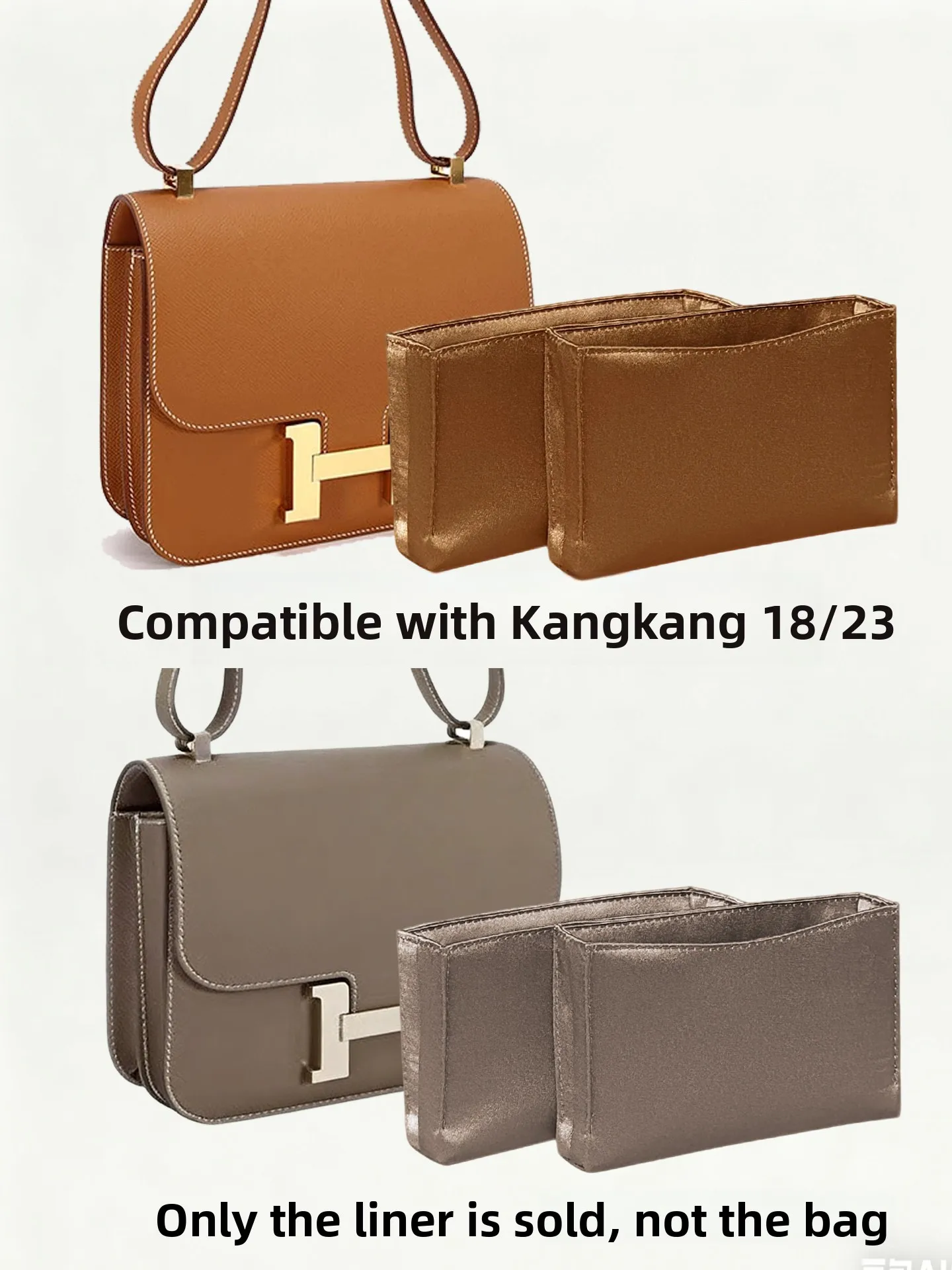 Wenjing Herms Constance18 23 Inner Storage Bag Light Nylon Pure Color Cubic Structure Underarm Bag Storage Organizer