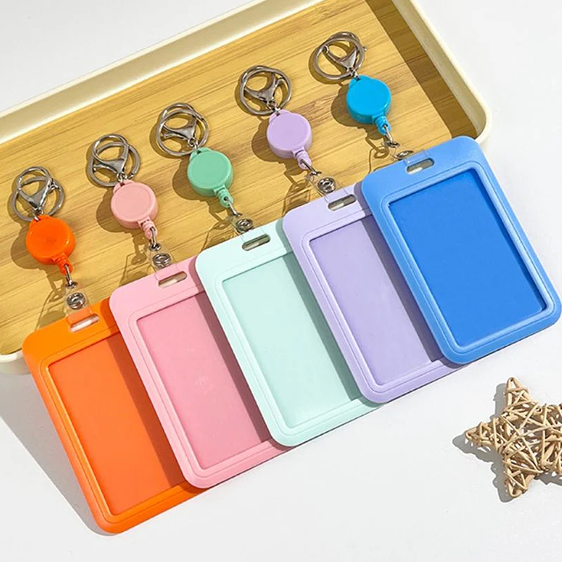 Cute Badge Holder Retractable Badge Clip Colorful Badge Reel With ID Card Holder For Nurse Office Hospital Supplies
