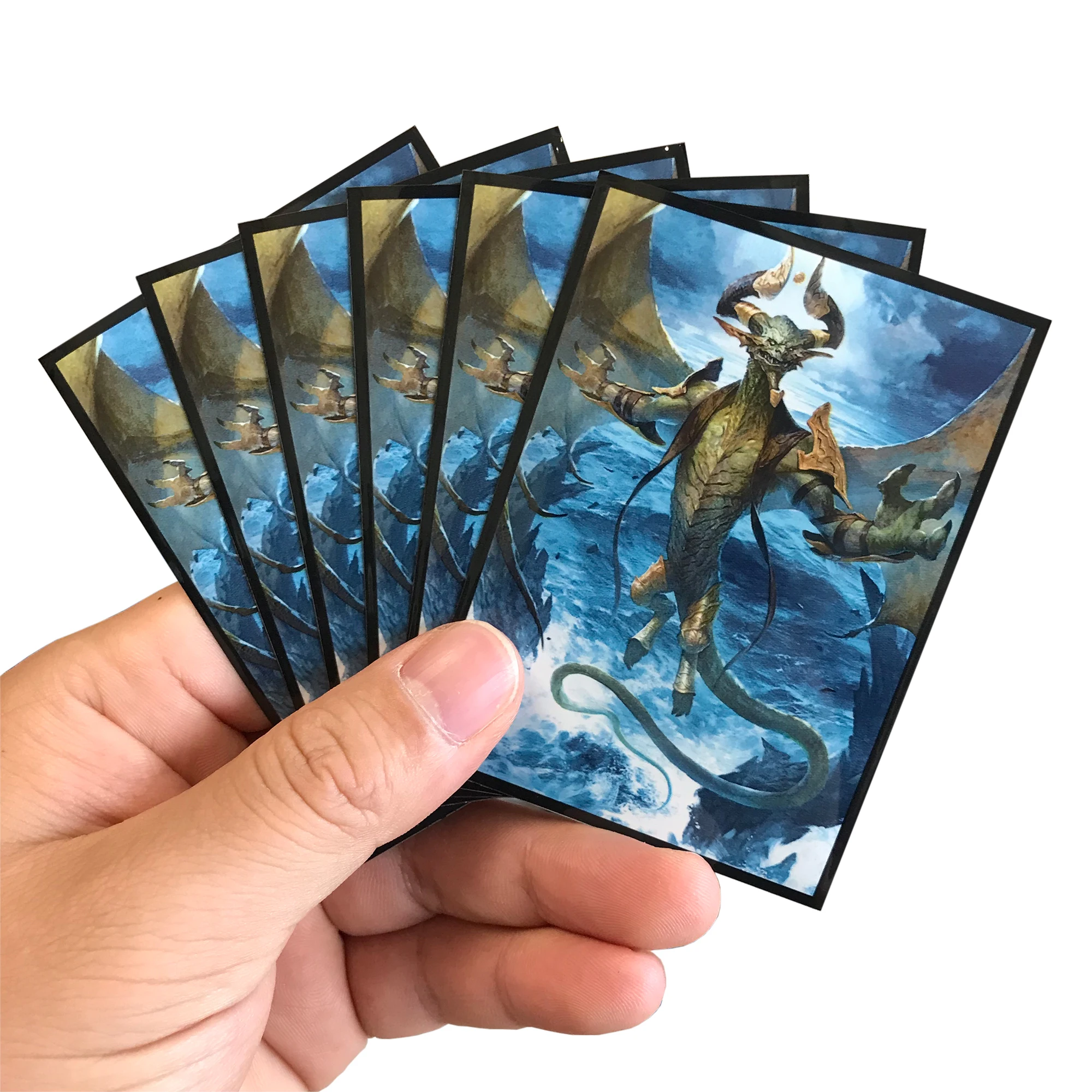 60PCS/BAG TCG Card Sleeves The Great Wave Covers Game Dragon God Protector Cards Shield Printint Protectors Color Sleeves PTCG