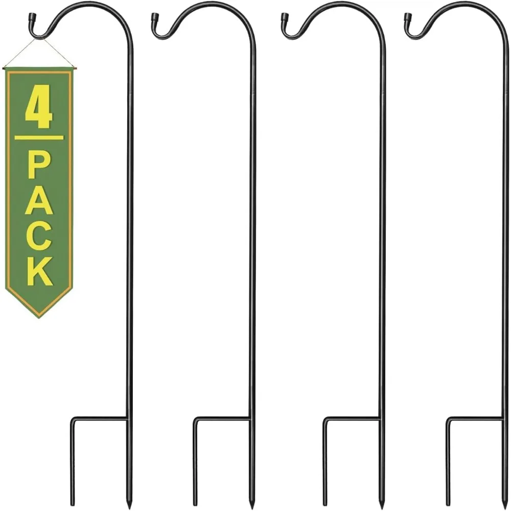 

® Shepherd's Hooks - Set of 4 Extendable Garden Planter Stakes for Bird Feeders, Outdoor Décor, Plants, Lights, Lanterns, Flower