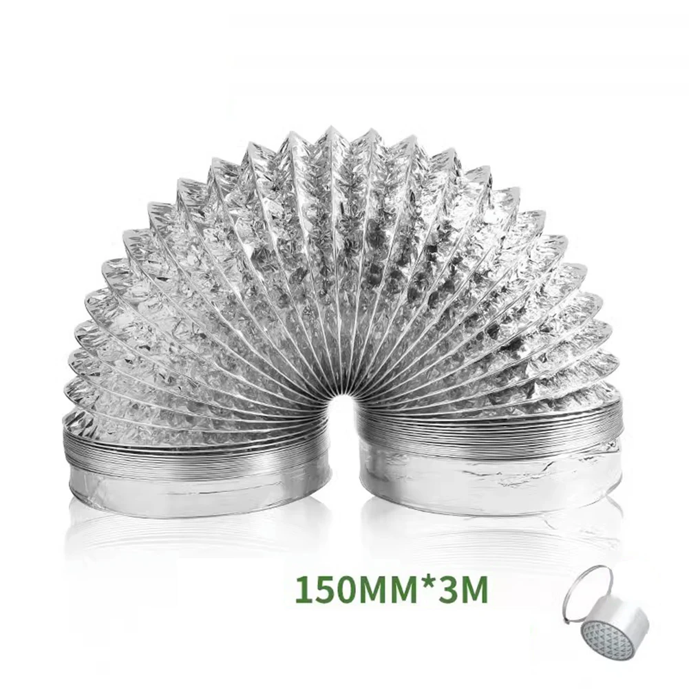 Aluminum Foil Exhaust Hose Range Hood Bathroom Vent Duct Flexible 15cm X 2m Or 300cm High Temp Oxidation Resistant Easy Install
