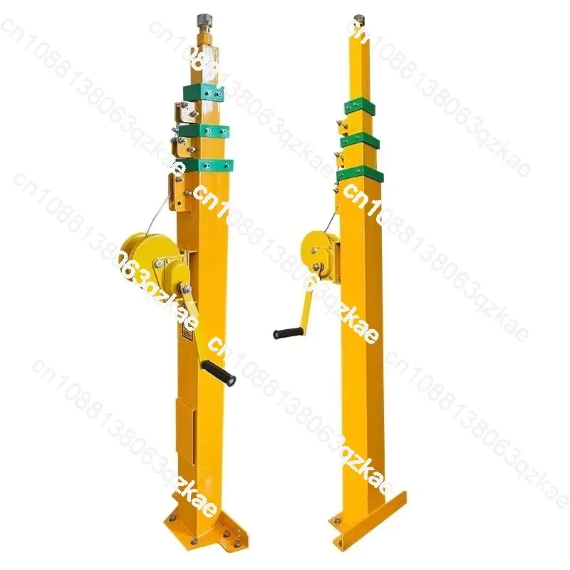 Hand Cranked Lifting Pole, Manual Telescopic Mechanical Winch, Lifting Mast 3/4/5/6/7/8/9 Meters