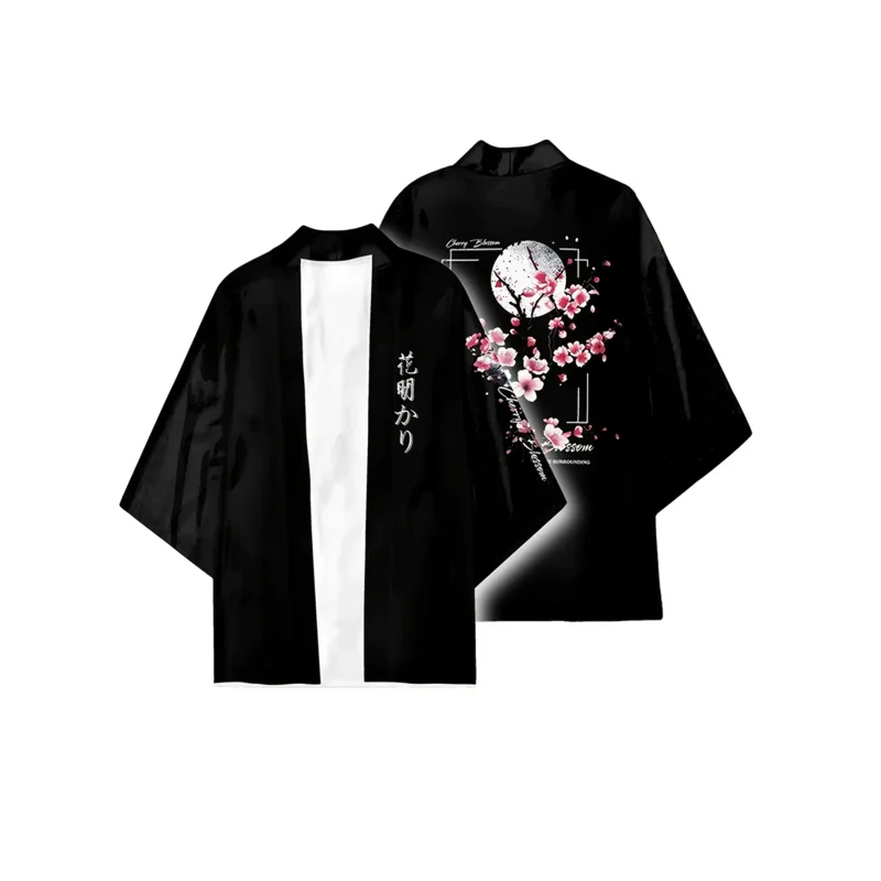 Japanese Kimono Cardigan Printed Traditional Role-playing Half Sleeved Cardigan Clothing for Men and Women