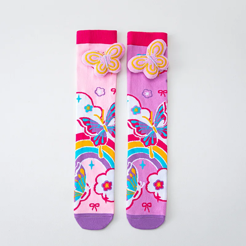 Niedliche Cartoon-Kinderstrümpfe Lustige Schmetterling-Oktopus 3D Kindersocken Party Festival Mädchen Jungen Lange Socken Kniestrümpfe – Detail 14