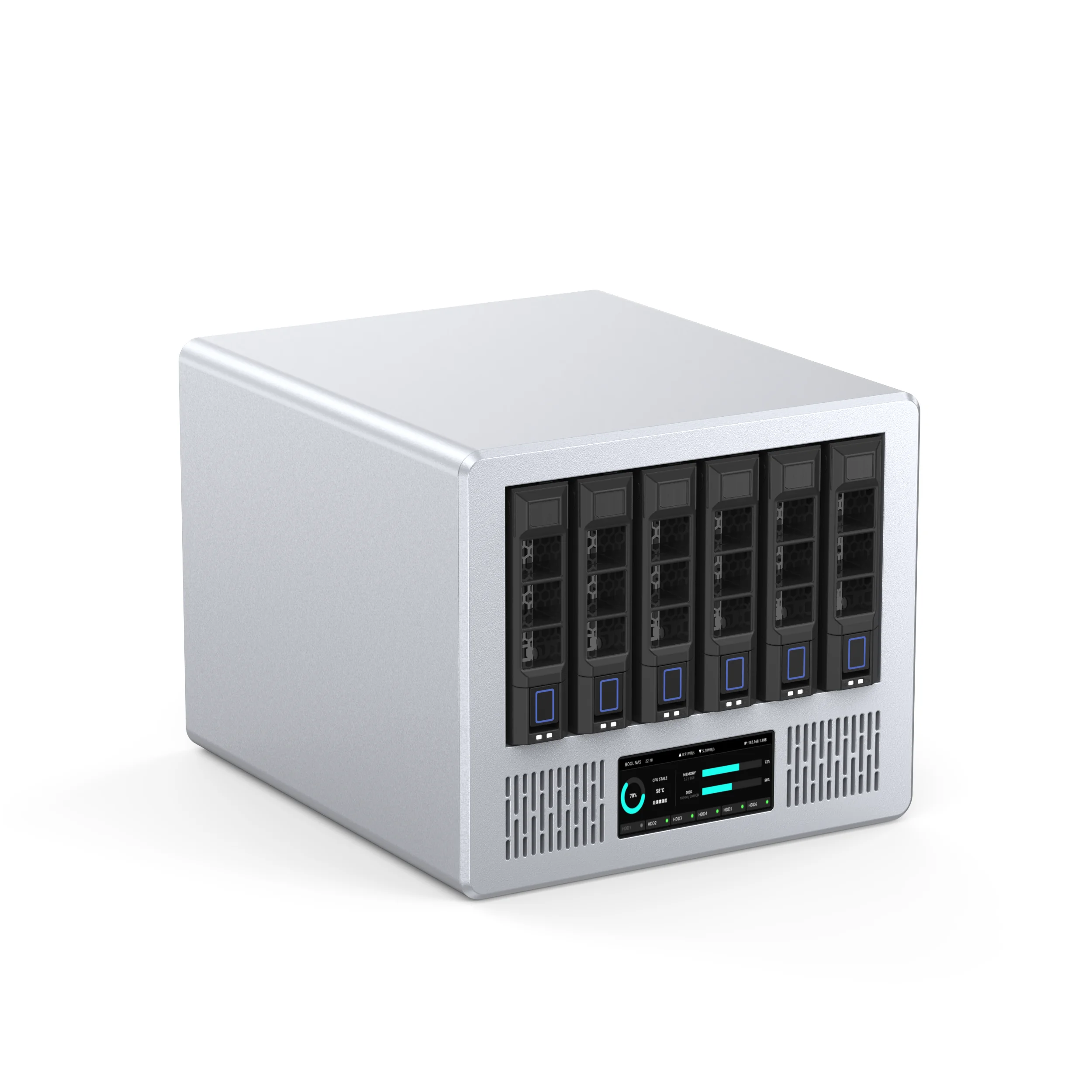 True 6 NAS Case 6 Bay Hot Swap Mini ITX Aluminum Chassis SATA Backplane 3.5 2.5 HDD SSD Storage Server Case - view 6