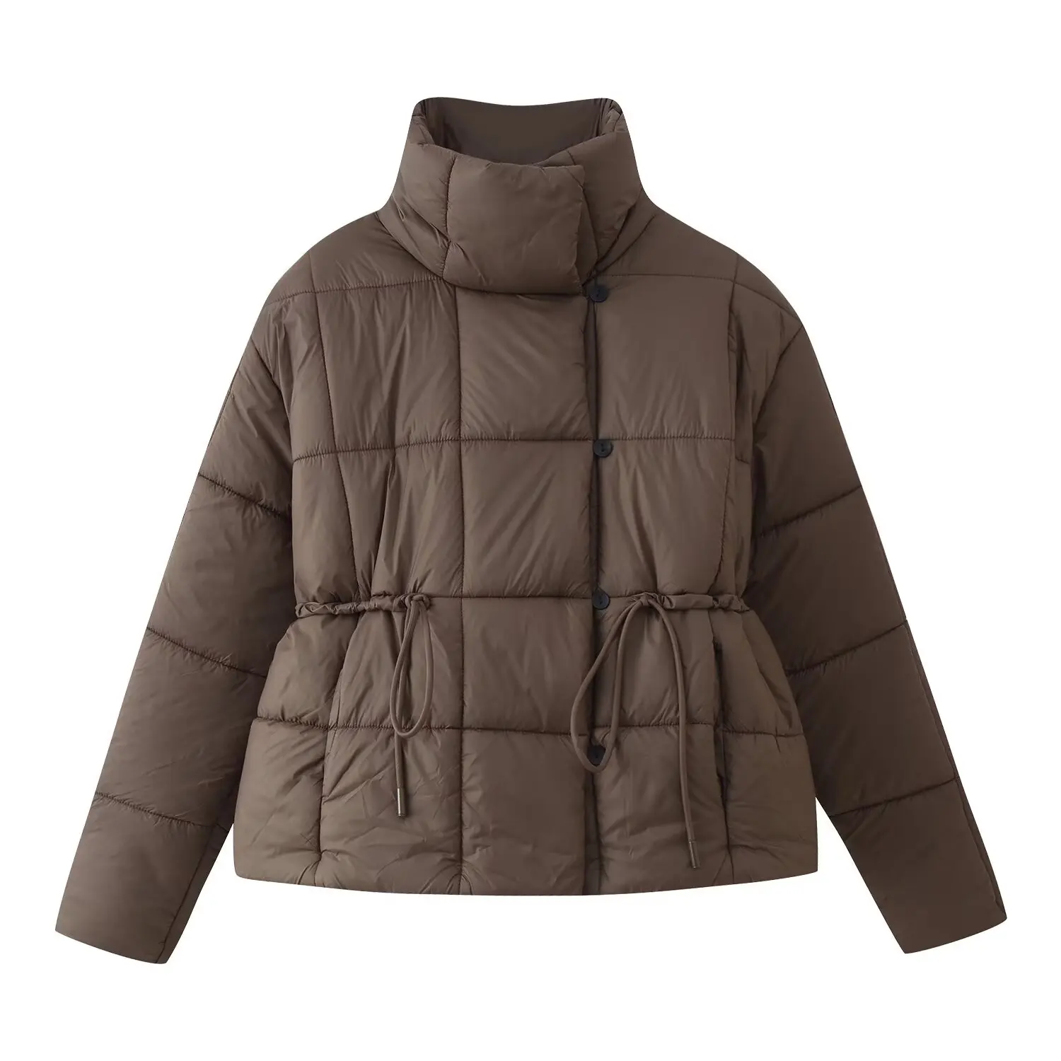 Casual Quilten Baumwolle Frauen Parka Kurzen Mantel Langarm Spitze-up Winter Jacke 2026 Neue Chic Dame Streetwear Oberbekleidung ﻿