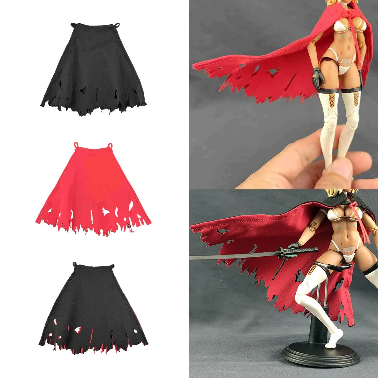 

1/12 Scale Figure Doll Costume Cloth Clothes, Figure Cape Model for 6'' inch Action Figures Body Accessory