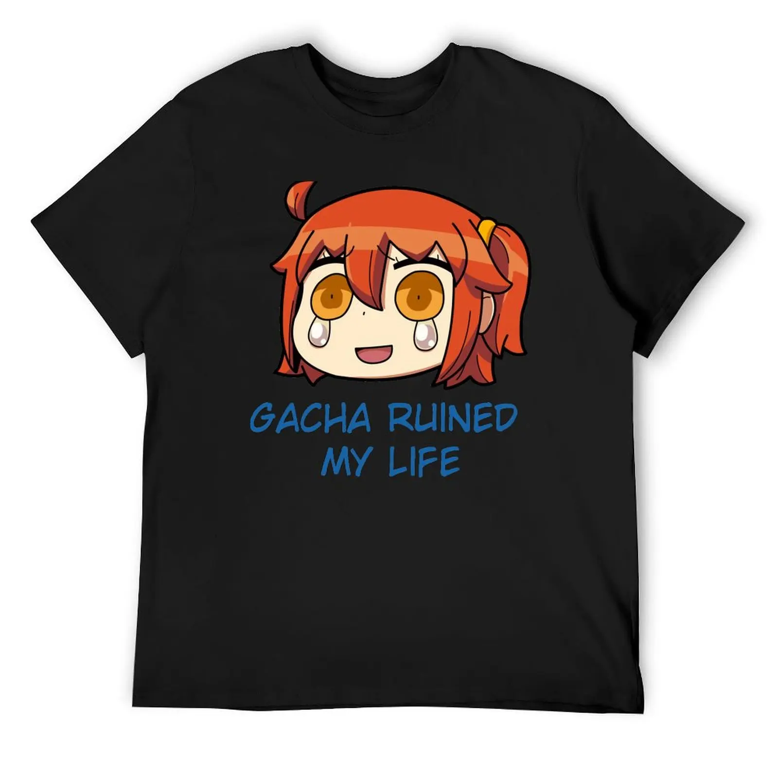 

FGO Gacha Ruined my life T-Shirt tees vintage oversizeds plain Men's t-shirts