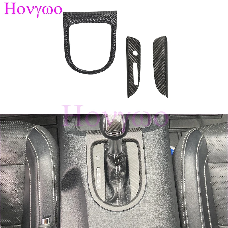 

3pcs Real Dry Carbon Fiber Interior Center Console Gear Shift Box Panel Side Cover Trim For Ford Mustang 2015-2023