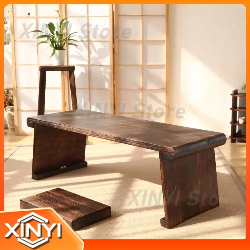 Foldable Table for Zen Meditation Tea Ceremony Low Height Tatami Wood Style Compact Classical Chinese Instrument Stand for