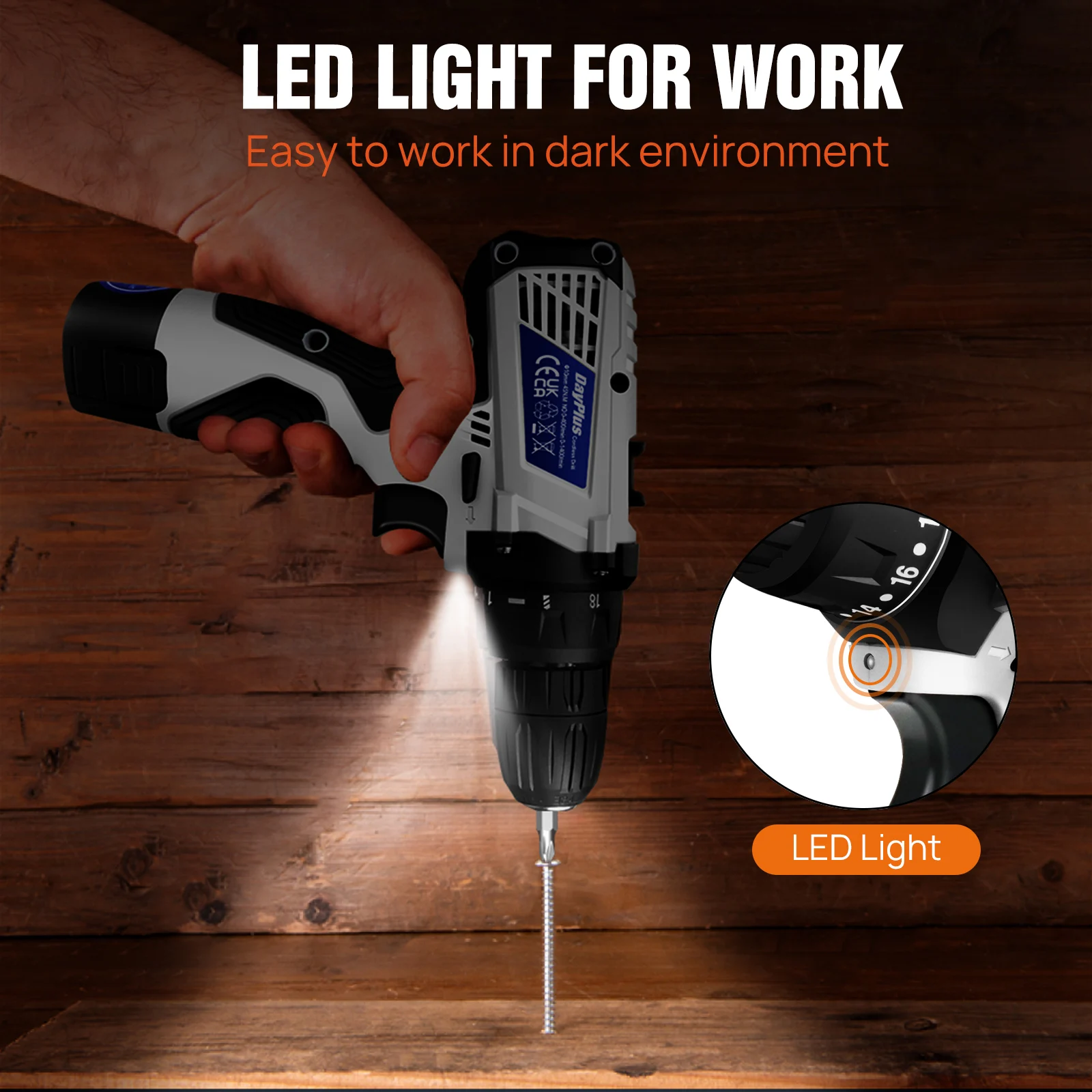 طقم مفك براغي كهربائي بقاطع مثقاب لاسلكي 12 فولت، سرعتان متغير 18 + 1 إعداد عزم الدوران، 23 لقمة مثقاب/مفك براغي