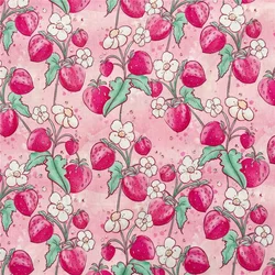 wide145cm Pink Strawberry Cotton poplin Fabric dress Printed Fabrics DIY Needlework Apparel baby Dress Sewing