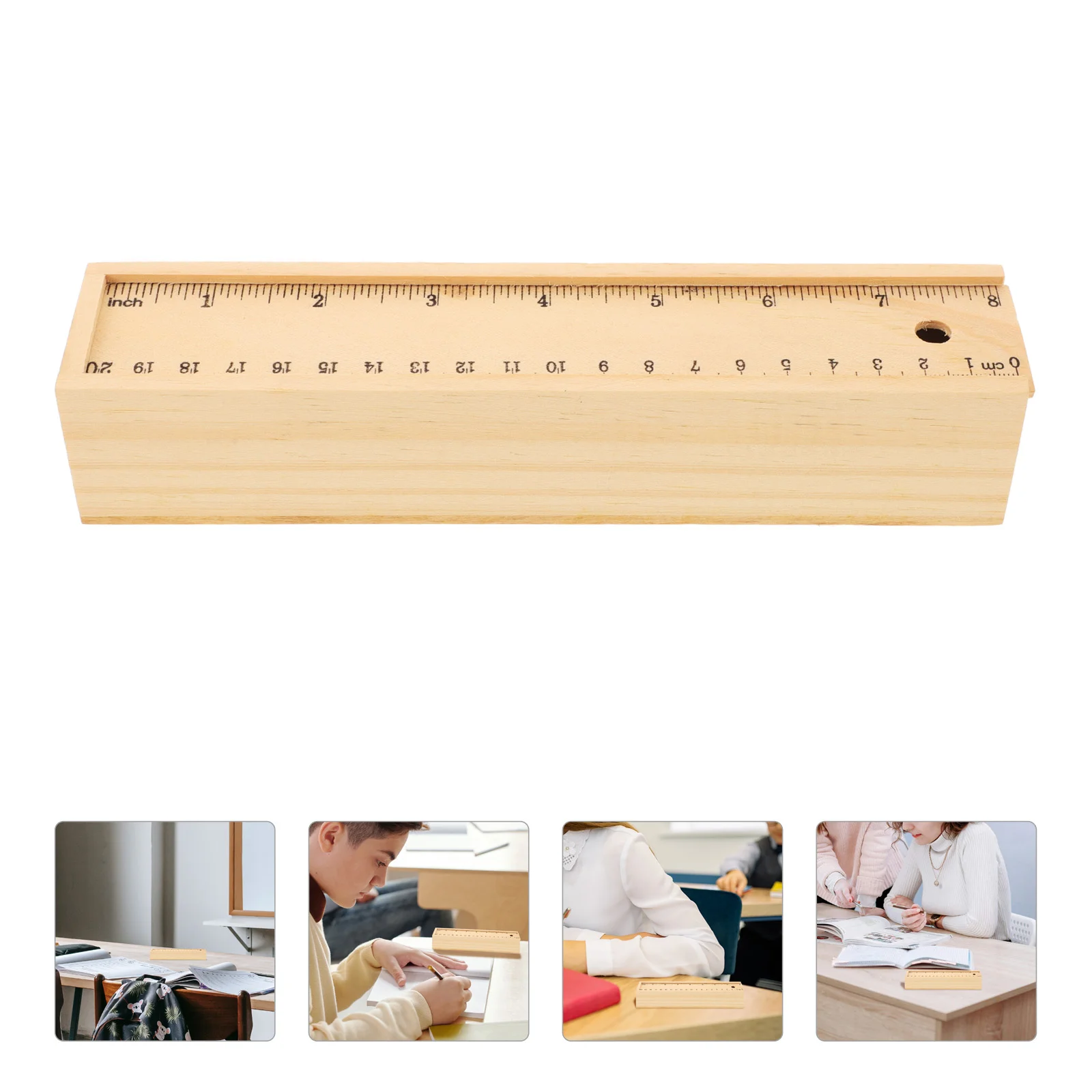 Stationery Storage Case Kids Pencil Wood Translucent Thicken Design Wooden School Eco-friendly