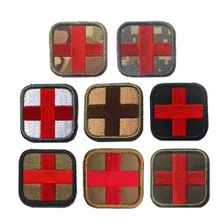 Outdoor Rescue Tactical Emblem Sticker,Medical Cross Badge Fabric Applique Embroidery Patches With Hook And Loop,Doctor Armband
