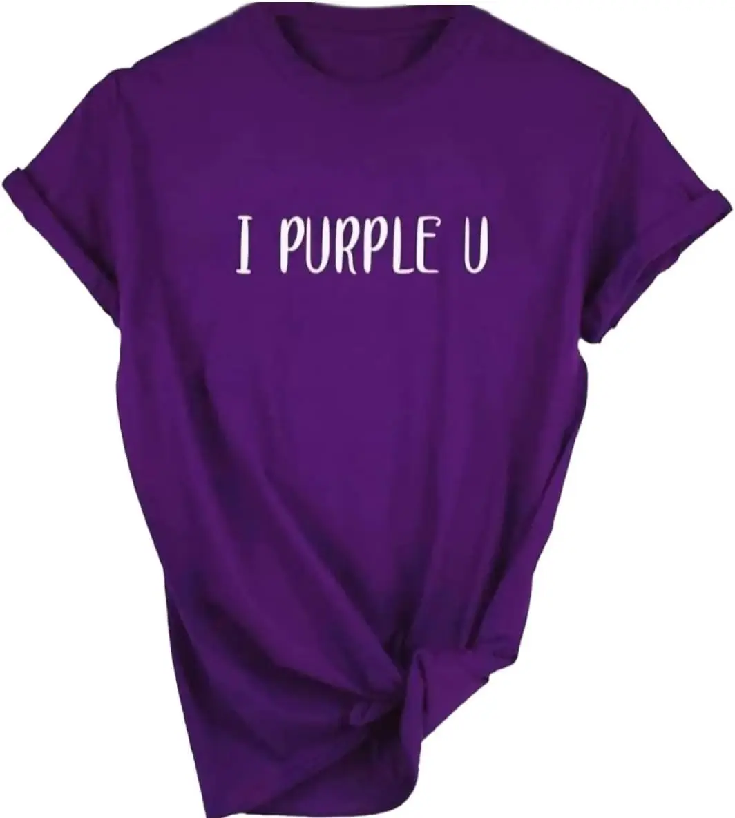 Camisetas De B-TS para mujer, Camiseta con estampado de letras "Purple I You", k-pop Merch