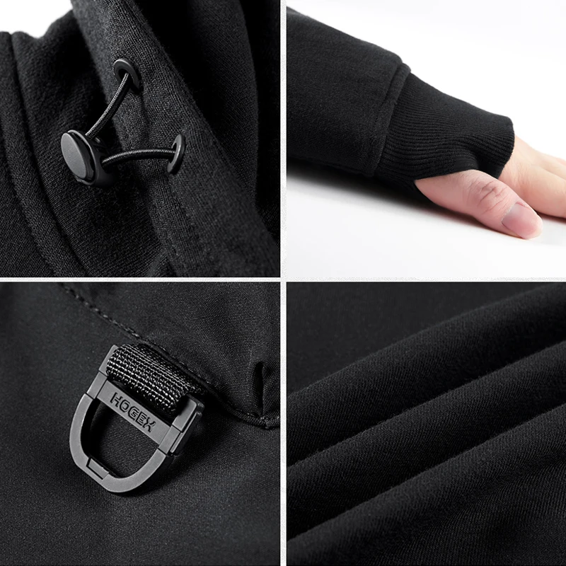 Men Tactical Hoodies Streetwear Autumn Functional Fake two Pieces Patchwork Turtleneck Sweatshirt Pullover Men Hoodie Techwear