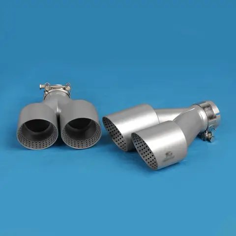 3.5 Inch Stainless Steel Double Outlet Car Exhaust Tip Exhaust Pipe Tail Throat Muffler Golf 8r Style With Ak Logo