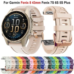 QuickFit 20mm Watch Strap For Garmin Fenix 6S Pro 5S Plus 7S Pro Bracelet For Fenix 8 43mm Replacement Silicone Watchband Correa