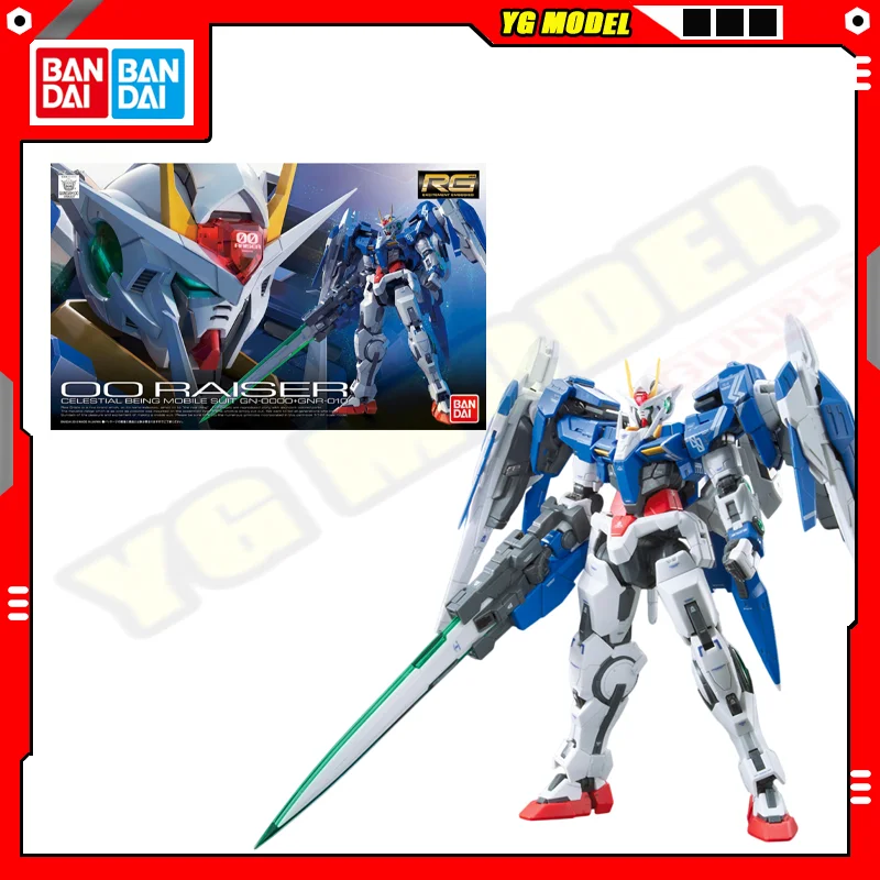 

BANDAI Gundam 1/144 RG GN-0000+GNR-010 OO Raiser Standard Model Kit Assembly Unicorn Freedom Action Figures Model Original