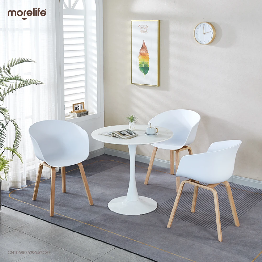 Modern Minimalist Dining Chair Wooden Leg Plastic Luxury Soft Chair Ergonomic, Toilet Chair Restaurant Coffee Shop Furniture